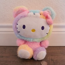 Sanrio HELLO KITTY Plush Teddy Bear Face Rainbow Sherbet Colorful Costume 8