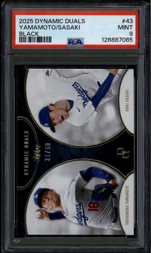 Yoshinobu Yamamoto / Roki Sasaki [Black] #43 2025 Topps Dynamic Duals card