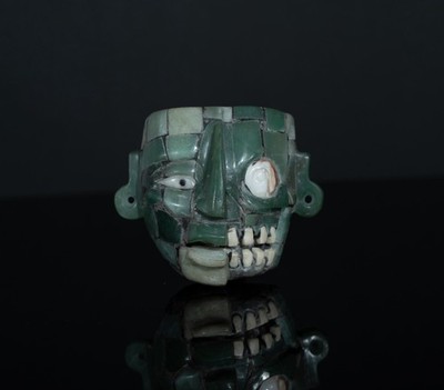 Mesoamerican Life-Death Duality Artwork   Aventurine Tiles & Slate Base
