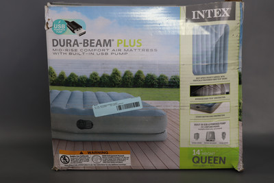 INTEX 64159E Dura-Beam Plus Mid-Rise Air Mattress: Fiber-Tech ? Queen Size