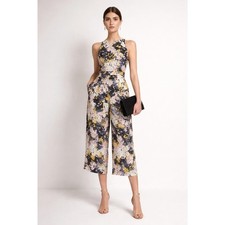 Whistles Multicolor Wild Floral Silk Jumpsuit Size 10 Luxury Spring-Summer Chic