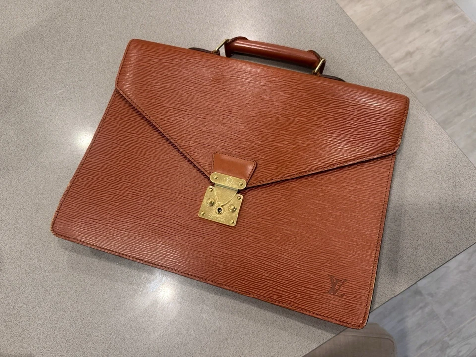 LOUIS VUITTON Epi Servilleta Conseiller Maletín Marrón M54423 LV Auténtico 66184 Foto 3 de 4