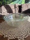 Vintage Pyrex Set of 3 Clear Glass Nesting Mixing Bowls Baking #322 #323 #325