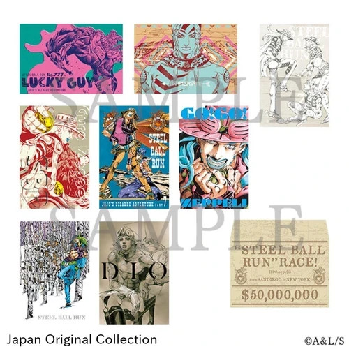 STEEL BALL RUN Postcard Set of 16 A&B JoJo Caravan From Japan New