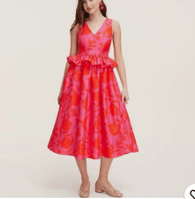 Kate Spade New York x Target Rose Peplum Midi Dress Red / Pink Size 10