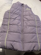 Puma Kids Purple Puffer Vest With Green Accent Sz S Pit-pit13 Shldr-hem 17