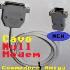CAVO NULL MODEM PER COMMODORE AMIGA - TRASFERISCE I FILE ADF DA PC AD AMIGA E...
