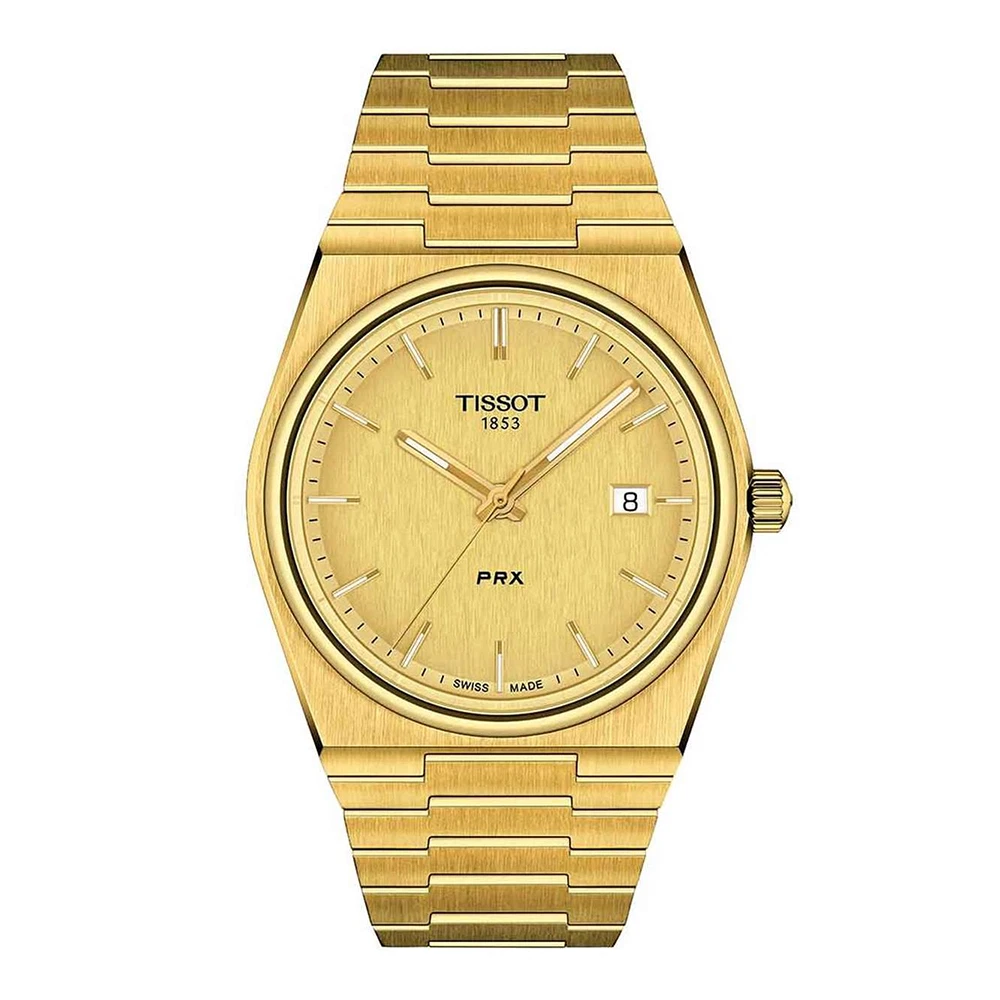 Tissot PRX 40 mm Quartz Men's Watch Champagne Dial With 316L Stainless Steel