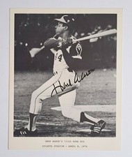 HANK AARON Signed Autographed Vintage 1974 715 Home Run Atlanta Stadium 8x10 HOF