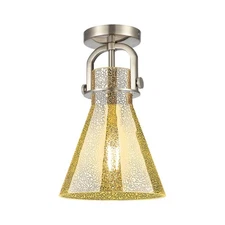 Innovations Newton Cone 1Lt 8" Arched Flush, SN/Mercury - 410-1F-SN-G411-8ME