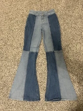 Shyanne Patchwork Flare Jeans Size 26 Bell Bottom Stretchy Western Boho Retro