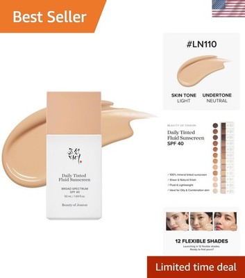 Korean Skincare Daily Tinted Fluid Sunscreen SPF 40 - 12 Shades for Every Skin