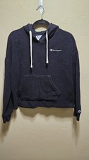 Champion Thermal Hoodie Med Black Athletic Womens Short