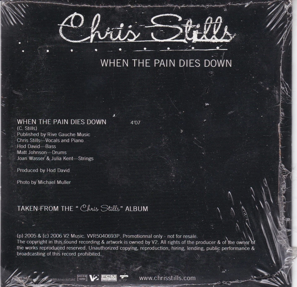 CHRIS STILLS When The Pain Dies Down ( 1 Track Promo CD ) - Bild 2 von 2
