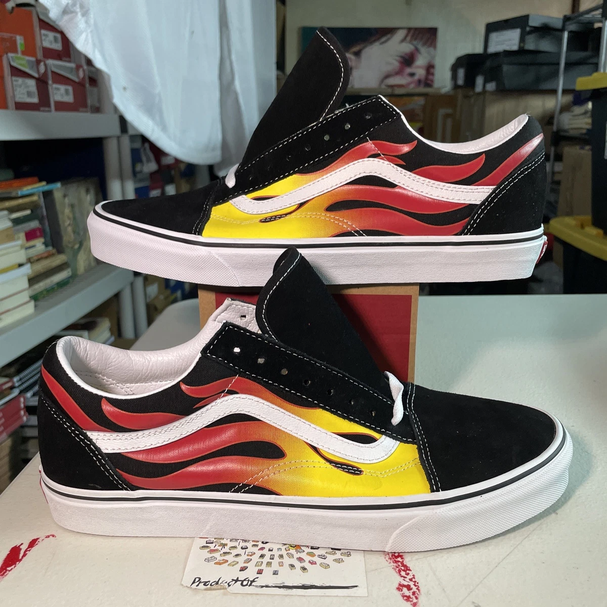 Vans Old Skool Flame - Black White for sale | eBay
