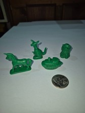 Lot of 4 Vintage 1970's Tupperware TupperToys Green Alphabet Animals UT23