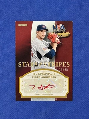 Tyler Anderson 2013 Stars and Stripes Auto USA Baseball #TYL Autograph /25 H
