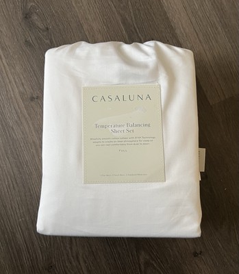Casaluna Temperature Balancing Sheet Set White Cotton 300 Ct Full