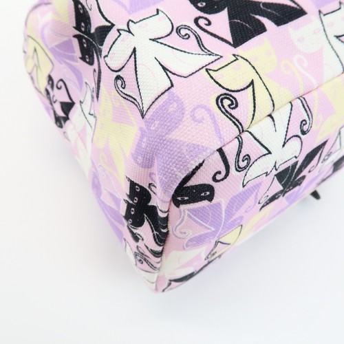 MIU MIU Logo Canvas CANAPA CATS Drawstring Pouch Bag Purple 5RM014 Auth Used F/S - Picture 8 of 18