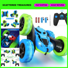 360 Rotating Double-Sided Remote Control Car, 4WD LED Toy Vehicle for Kids