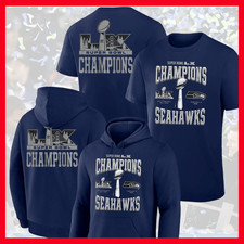 HOT SALE Seattle Seahawks Super Bowl LX Champions Locker Room Navy Hoodie or Tee