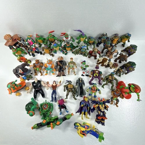Teenage Mutant Ninja Turtles Vintage Action Figure Lot 1990s TMNT Toys 51 Pieces