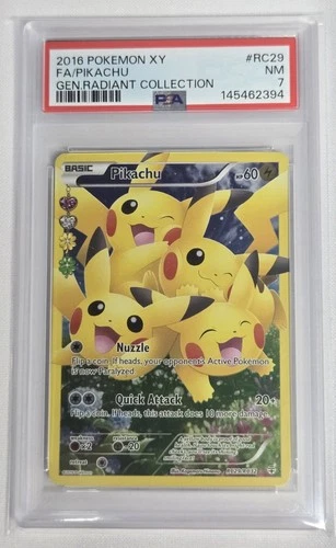 POKEMON XY GENERATIONS RADIANT COLL #RC29 FULL ART/PIKACHU 2016 PSA 7