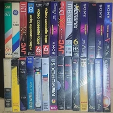 28 - Assorted VHS TAPES Used Recorded Lot Various Brands/Length - Tested & Works