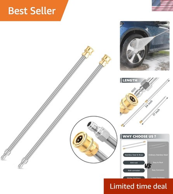 #ad Universal Fit 17 Inch Stainless Steel Pressure Washer Wands 4000 PSI 2 Count $19.99