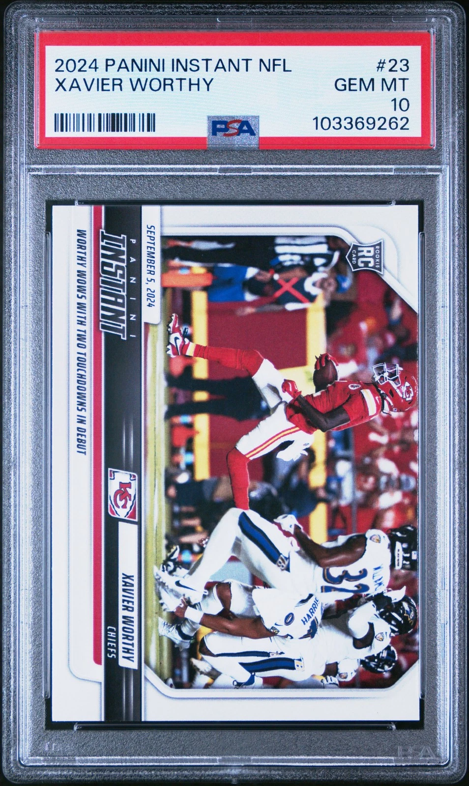 Xavier Worthy Panini Instant NFL #23 Base
