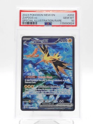 ZAPDOS EX 2023 POKEMON 151 SPECIAL ILLUSTRATION RARE #202 PSA 10 Q0895