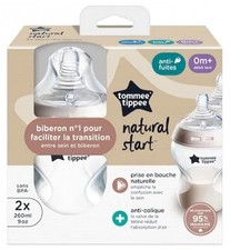 Tommee Tippee Closer to Nature 2 Bottles 260 ml from 0 Months and up Transparent