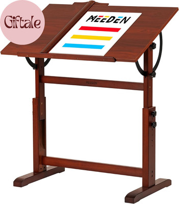 Vintage Wooden Drafting Table: 35.5'' X 23.5'' Artist Drawing Table with Adjustab