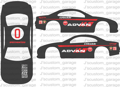 Universal Advan 1/64 custom water slide decal for Hot Wheels