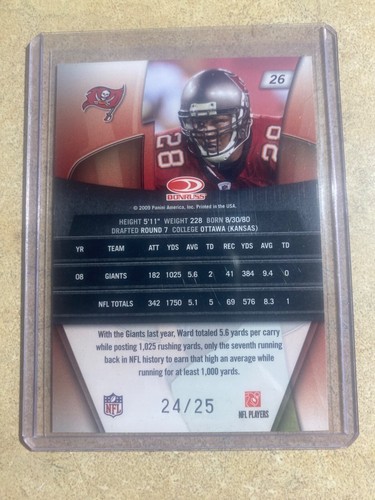 Donruss Gridiron Gear Blue X's #26 Derrick Ward 24/25 Buccaneers 2009 - Imagen 2 de 2