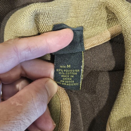Aigle Men's Full Zip Track Jacket Pockets Cotton Blend Brown White Trim Size Med - Picture 12 of 14