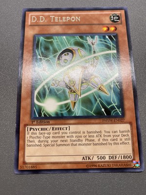 Yu-Gi-Oh! D.D. Telepon Card (PHSW-EN027) - Photon Shockwave 1st Edition Rare - Psychic-Type Effect Monster