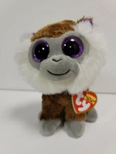 Ty Beanie Boos Tamoo The Monkey 6" 15cm MWMT Huge Purple Eyes