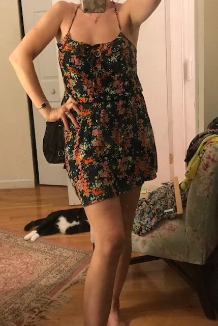 Parker Silk Floral Print Racerback Mini Dress Size M eBay