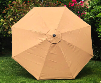 8 ft patio umbrella canopy replacement Bellrino Decor Replacement Sand Strong & Thick Umbrella Canopy for 10ft 8 Ribs Sand (Canopy Only)