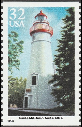 US 2969-2973 2973a Lighthouses Great Lakes 32c pane 5 MNH 1995 - Picture 5 of 6