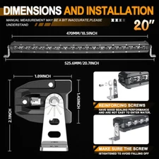 20/26/32/38/44/50'' LED Light Bar Curved Slim Offroad Driving 4WD ATV SUV UTV