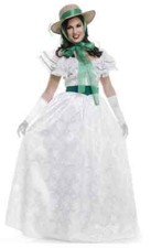 Southern Belle Civil War Scarlett White Fancy Dress Up Halloween Adult Costume