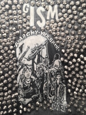 1990s 77 Studded Punk Rock Vest UK82 GisM Uproar Broken