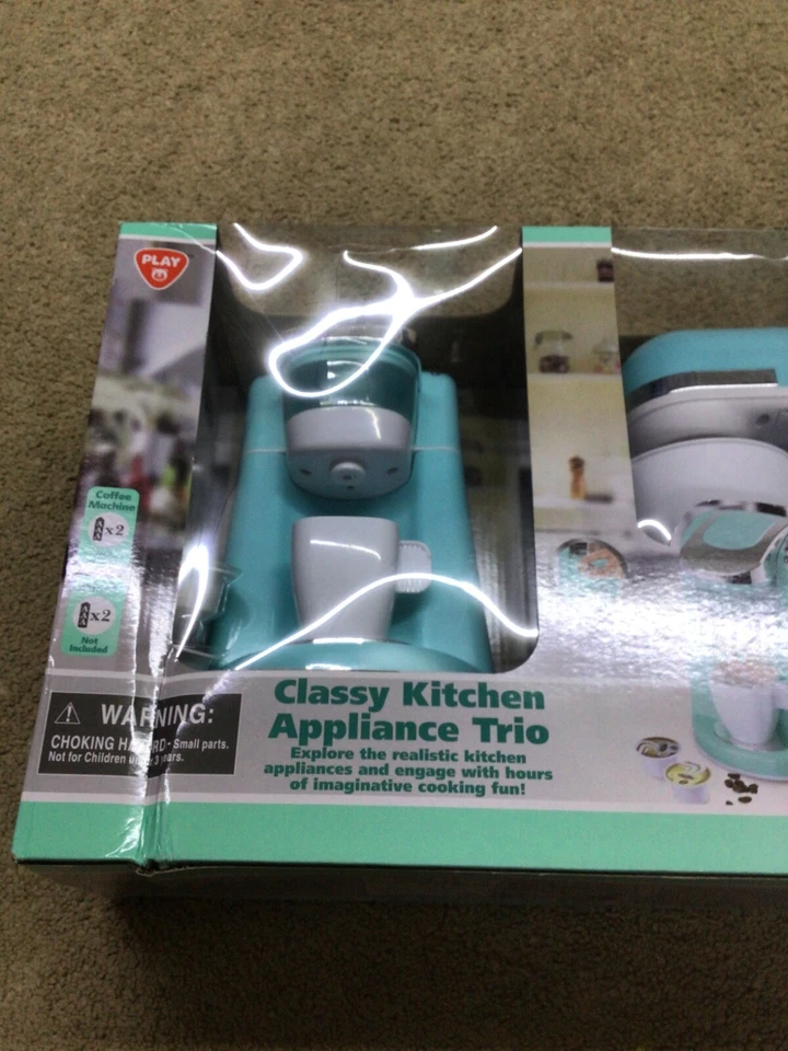 Play Perfect Classy Kitchen Appliance Trio Kids Pretend Playset in Teal - Image 3 of 4