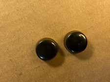 2 New 0.75" Daka-Ware Shiny Black Bakelite Round Knobs Tube Guitar Amp Qty 