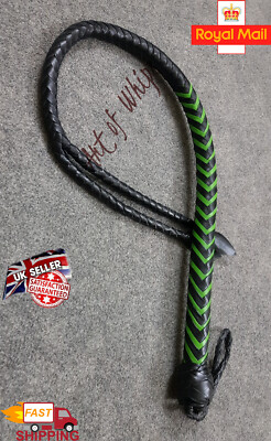Echte handgefertigte Rindsleder Auspeitsche 3 Fuß Bullwhip Doppelschwänze Schlangenpeitsche