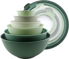 CWC COOK with COLOR Mixing Bowls with TPR Lids - 12 Piece Plastic Nesting Set  a