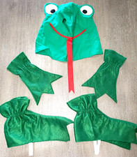 BOYS GIRLS FROG HALLOWEEN COSTUME JUMPSUIT HEAD GLOVES FOOT COVERS size 4T cute