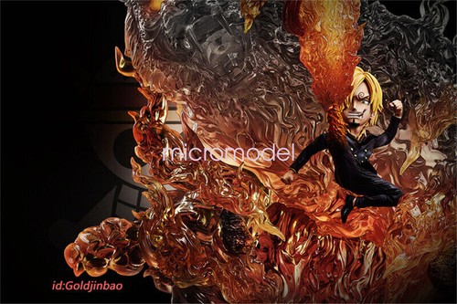 G5 Studio One Piece Strohhut Piratenweinmoke Sanji Statue Harz Modell auf Lager - Bild 5 von 6